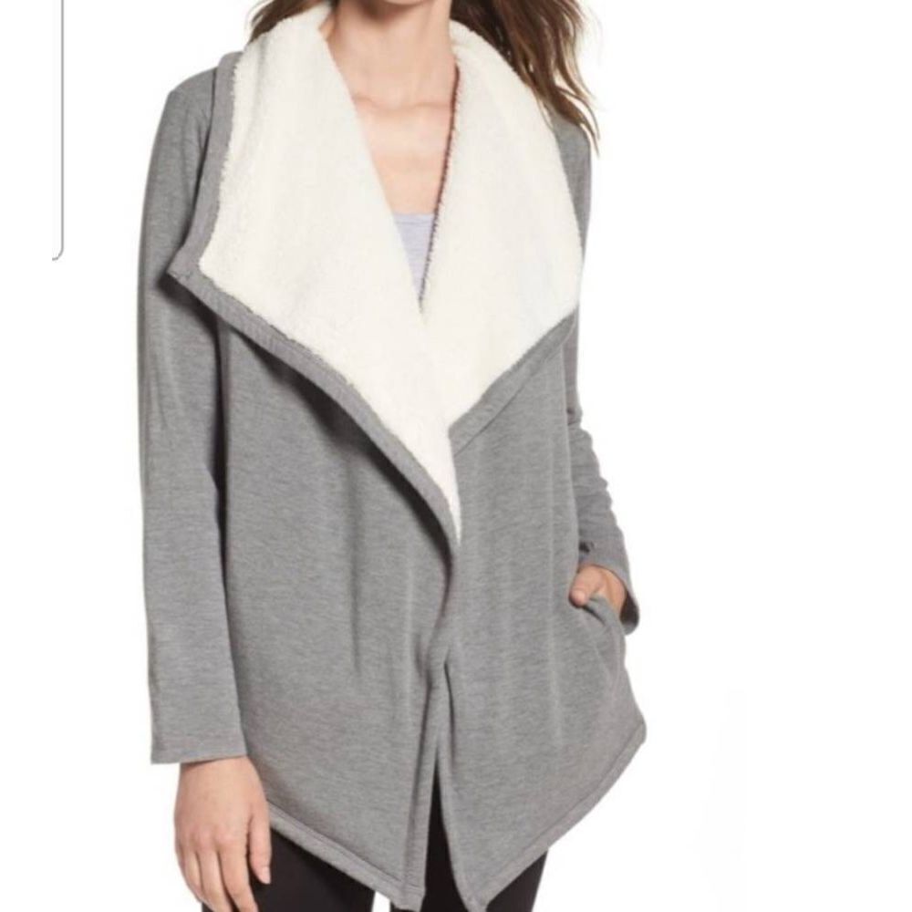 Ugg grey Faux Shearling Shawl Cardigan Size XS
